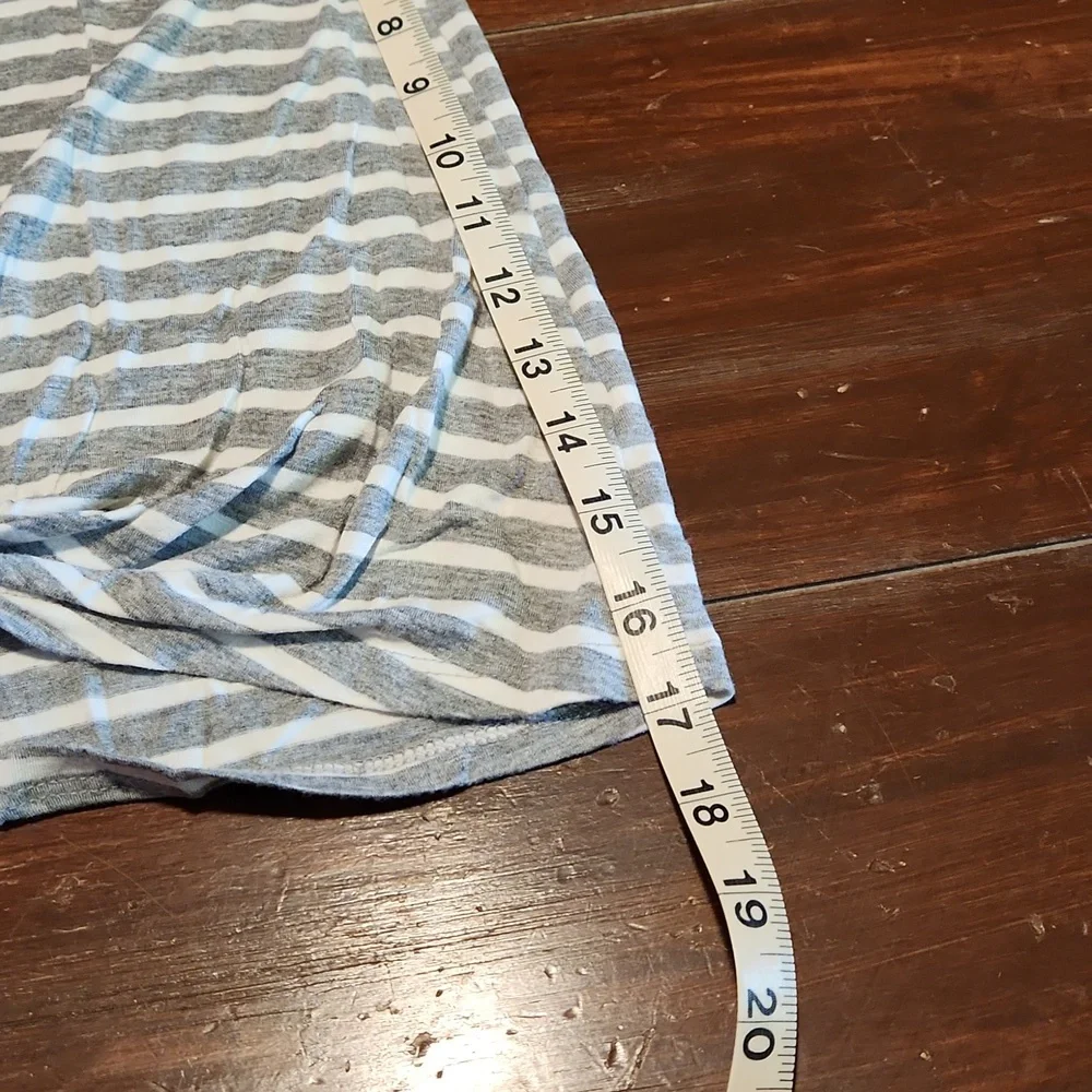 Grey/White Striped Peekaboo Shoulder with Knotted Waist (303) - Picture 5 of 6